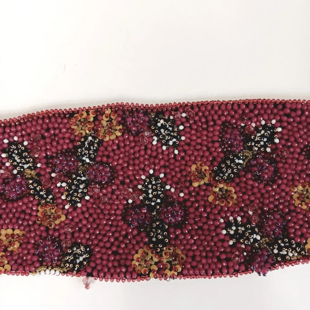ZARA Women's Purple Beaded Sash Belt 7521 037 611 Size 32/US 14